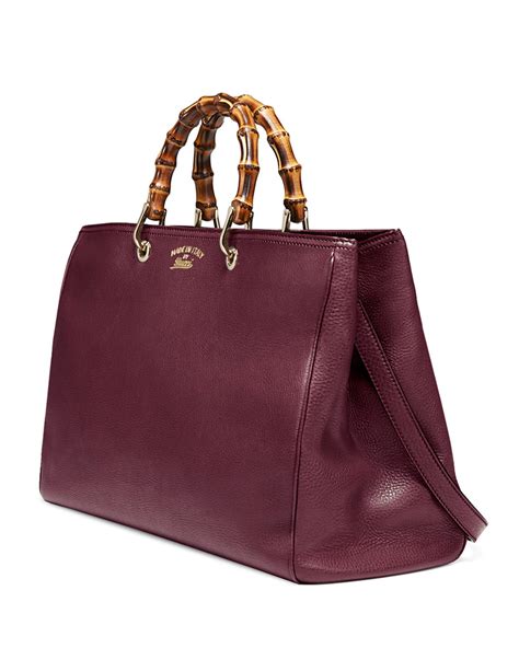 gucci bamboo shopper tote violet